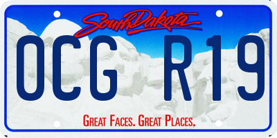 SD license plate 0CGR19