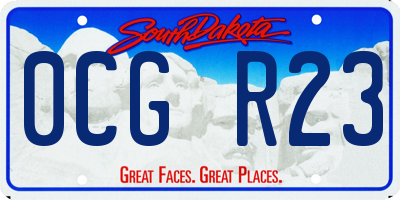 SD license plate 0CGR23