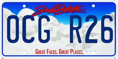 SD license plate 0CGR26