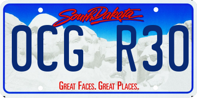 SD license plate 0CGR30