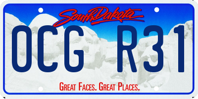 SD license plate 0CGR31