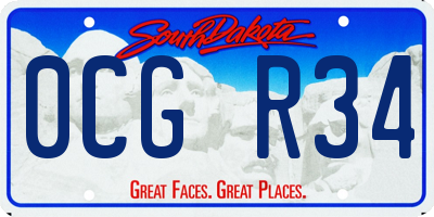 SD license plate 0CGR34
