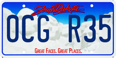 SD license plate 0CGR35