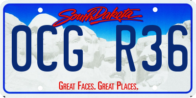 SD license plate 0CGR36