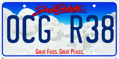 SD license plate 0CGR38