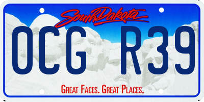 SD license plate 0CGR39
