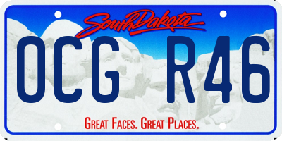 SD license plate 0CGR46