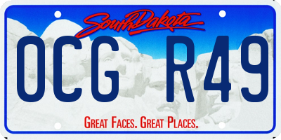 SD license plate 0CGR49
