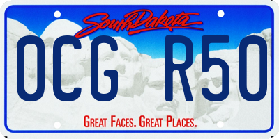 SD license plate 0CGR50