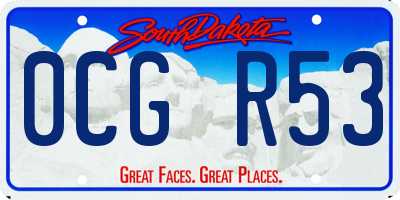 SD license plate 0CGR53