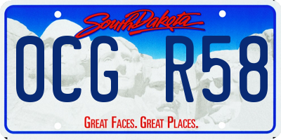 SD license plate 0CGR58