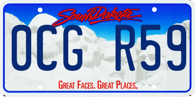SD license plate 0CGR59