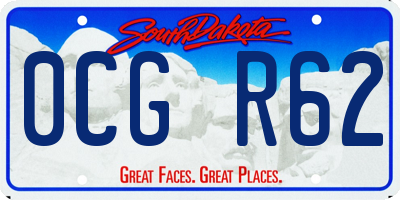 SD license plate 0CGR62