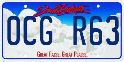 SD license plate 0CGR63