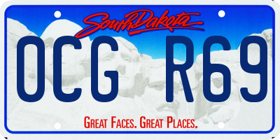 SD license plate 0CGR69