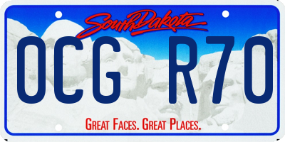 SD license plate 0CGR70