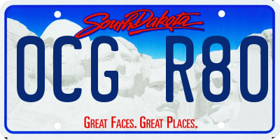 SD license plate 0CGR80
