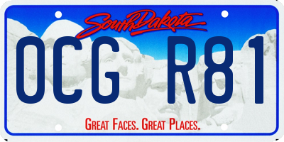 SD license plate 0CGR81