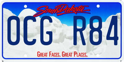 SD license plate 0CGR84