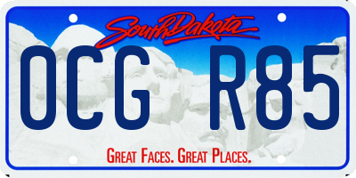 SD license plate 0CGR85