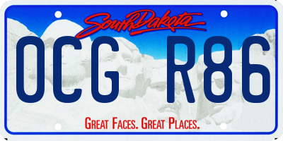SD license plate 0CGR86