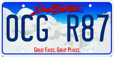 SD license plate 0CGR87