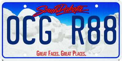 SD license plate 0CGR88