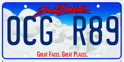 SD license plate 0CGR89