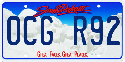 SD license plate 0CGR92