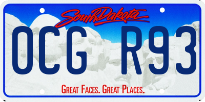 SD license plate 0CGR93