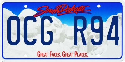 SD license plate 0CGR94