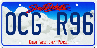 SD license plate 0CGR96