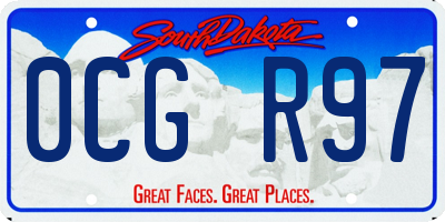 SD license plate 0CGR97