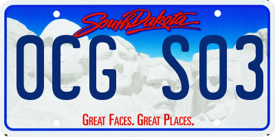 SD license plate 0CGS03
