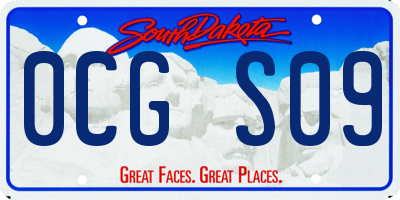 SD license plate 0CGS09