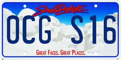 SD license plate 0CGS16