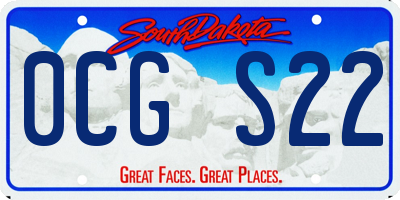 SD license plate 0CGS22