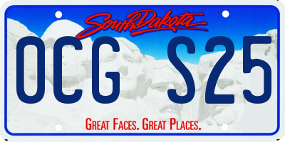 SD license plate 0CGS25