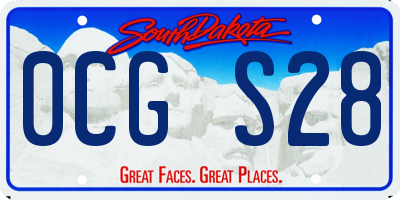 SD license plate 0CGS28