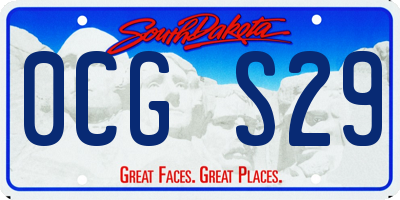 SD license plate 0CGS29