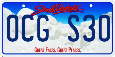 SD license plate 0CGS30