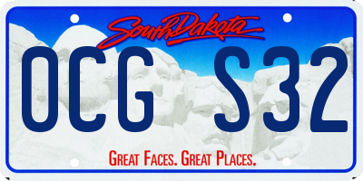 SD license plate 0CGS32
