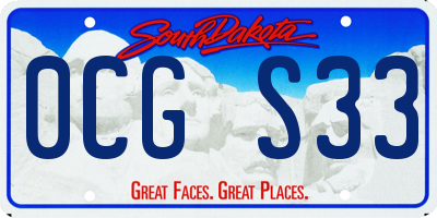 SD license plate 0CGS33