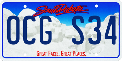 SD license plate 0CGS34
