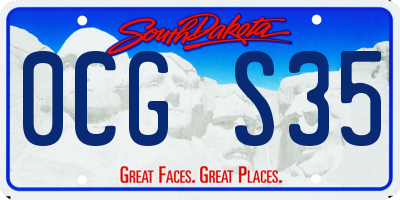 SD license plate 0CGS35