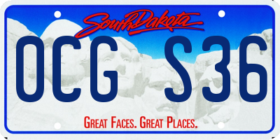 SD license plate 0CGS36