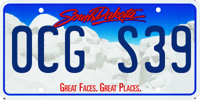 SD license plate 0CGS39