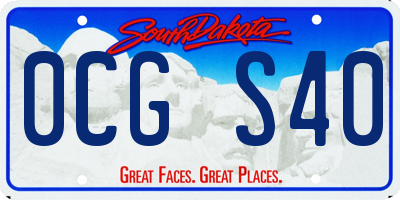 SD license plate 0CGS40