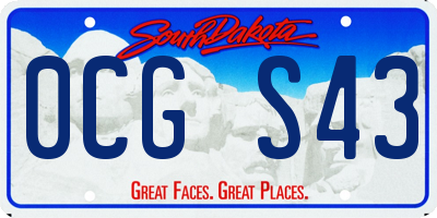 SD license plate 0CGS43