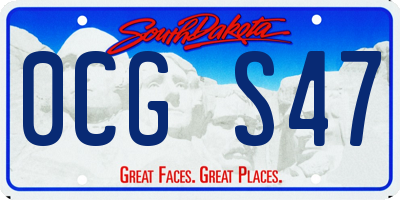 SD license plate 0CGS47